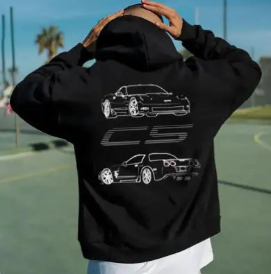 Men's Fashion Car Printed Hoodie