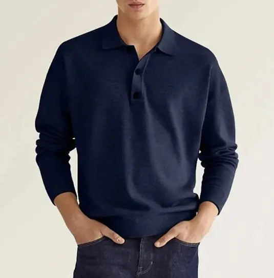 Long Sleeve Button Polo Shirt