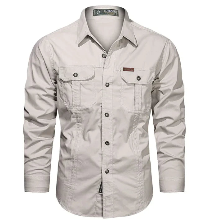 Classic Men's Cotton Long Sleeve Shirt