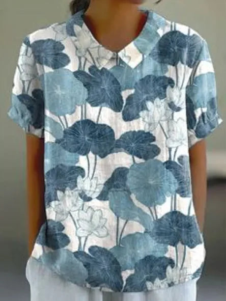 Retro Floral Cute Style Short Sleeve T-shirt